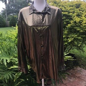 Gold metallic vintage August Max blouse
